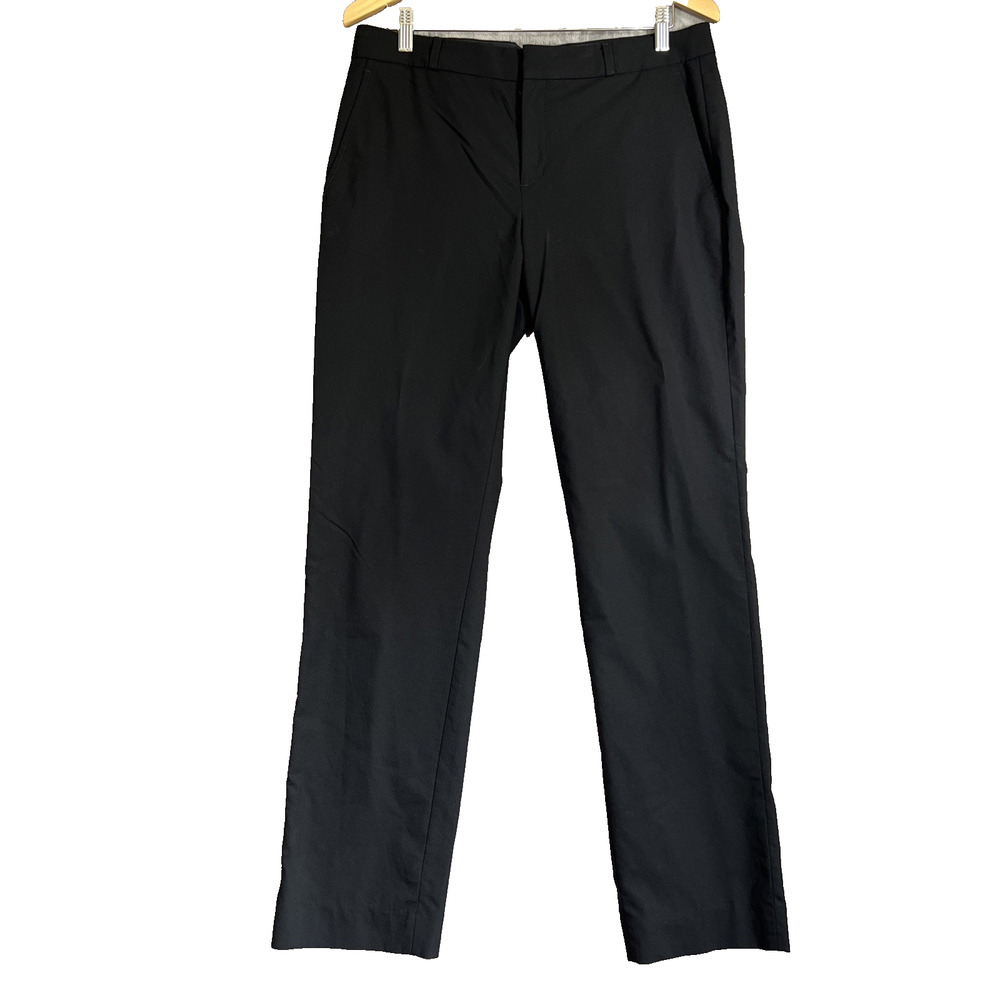 Banana Republic Pants Women 10 Long Black Ryan Straight Leg Wool Trouser 32" Leg